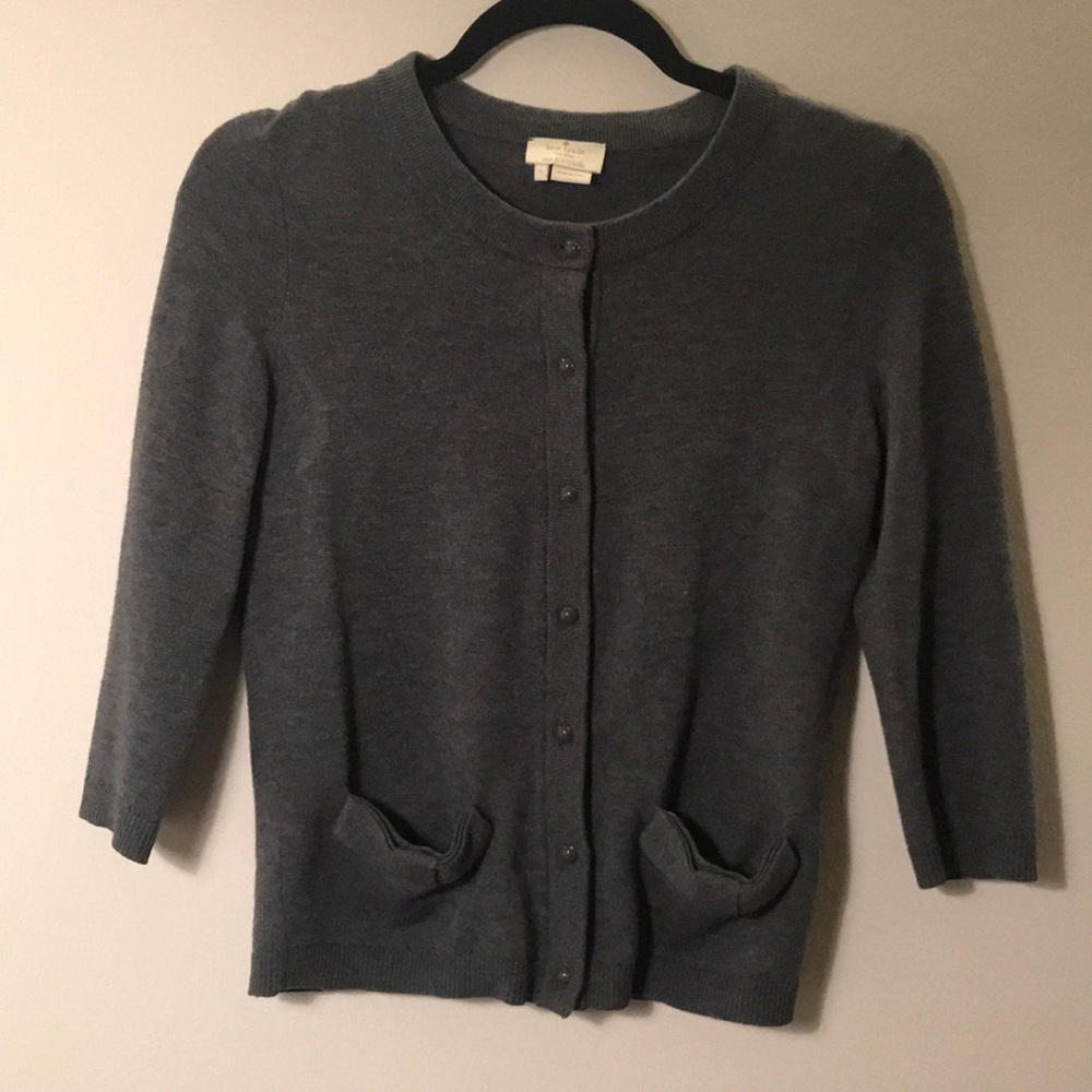 Kate spade gray cardigan with adorable detail.